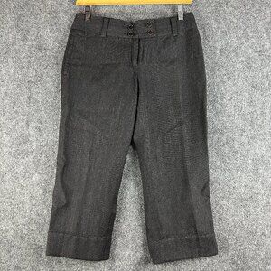 J Crew Pants Womens 6 City Fit Black Wool Linen Lined Crop Button Hem Zip Fly